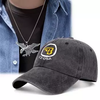 Комплект из 2 предметов: мужская и женская бейсболка с вышивкой, ожерелье с подвеской в виде орла, солнцезащитная кепка цвета утки с язычком чёрный