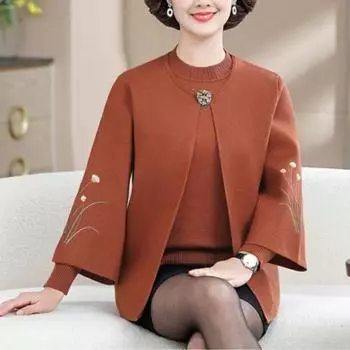 Комплект из 2 предметов: осенне-зимний женский трикотажный топ, большой размер, вязаный кардиган, куртка, пуловер, свитер, комплект из двух предметов, открытый спереди кардиган, вязаный свитер, наряды M зелёный