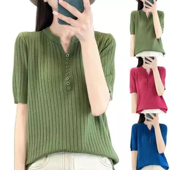 Комплект из 2 предметов Пижама для женщин Карманы Футболка Топы и штаны Повседневный комплект M чёрный