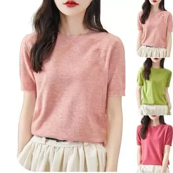 Комплект из 2 предметов Пижама для женщин Карманы Футболка Топы и штаны Повседневный комплект M чёрный