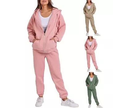 Комплект из 2 предметов: пижамы для женщин, топы, футболка и длинные брюки, повседневный комплект S бежевый