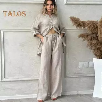 Комплект из 2 предметов: рубашка, брюки, осенне-весенний женский комплект, блузка с длинными рукавами, воротник-стойка, застежка на пуговицы, брюки с эластичной резинкой на талии, спортивный брючный костюм для поездок на работу M розы красного