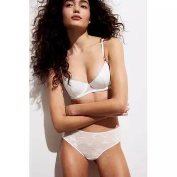 Комплект из 2 предметов с кружевными хипстерскими трусиками HM, белый
