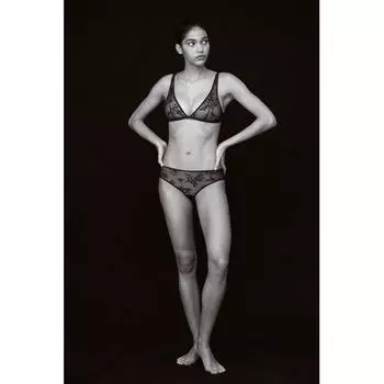 Комплект из 2 предметов с кружевными хипстерскими трусиками HM, черный