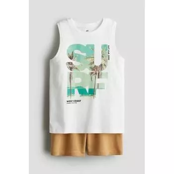 Комплект из 2 предметов с принтом HM Белый Серфинг 34Y