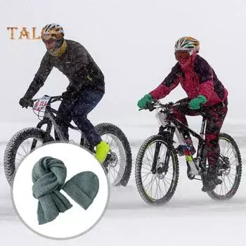 Комплект из 2 предметов: шапка, шарф, термоподкладка, двухслойный дизайн, вязаный длинный шарф, шапка, комплект унисекс, зимняя спортивная одежда для отдыха на открытом воздухе серый