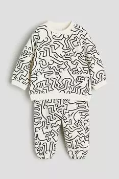 Комплект из 2 предметов толстовки HM белый Keith Haring