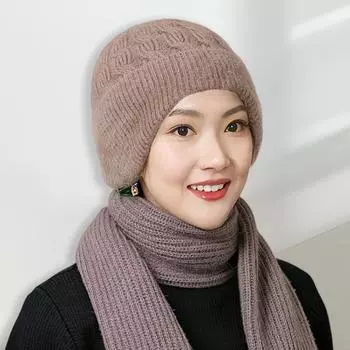 Комплект из 2 предметов: унисекс, зимняя шапка и шарф, толстая плюшевая подкладка, защита ушей, морозостойкая шапочка, унисекс, шарф для катания на лыжах, катания на коньках, езды на велосипеде
