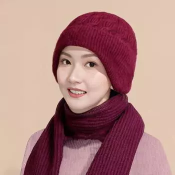 Комплект из 2 предметов: унисекс, зимняя шапка и шарф, толстая плюшевая подкладка, защита ушей, унисекс, шейный платок, шарф, шапка для катания на лыжах и коньках