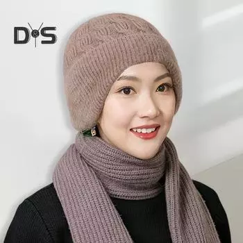 Комплект из 2 предметов: унисекс, зимняя шапка и шарф, толстая плюшевая подкладка, защита ушей, морозостойкая шапочка, унисекс, шейный платок, шарф для катания на лыжах, коньках, велосипеде
