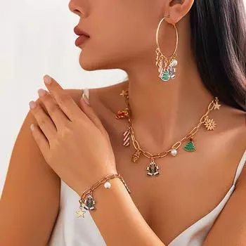 Комплект из 2 предметов, женская бижутерия, винтажный богемный стиль, дизайн с двойным черным шнуром, для повседневной носки и вечеринок, всесезонный аксессуар золотой