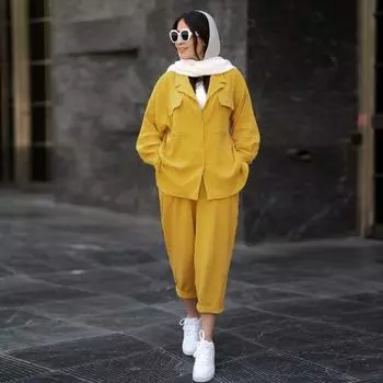 Комплект из 2 предметов: женская рубашка и брюки, отложной воротник, однобортный, с длинными рукавами, в пасторальном стиле, свободный верх, эластичная резинка на талии, укороченные брюки, спортивный костюм M мятный зеленый