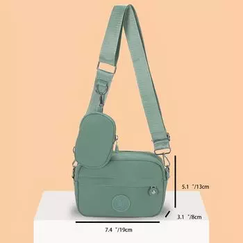 Комплект из 2 простых сумок через плечо, повседневная квадратная сумка из ткани Оксфорд, модная сумка через плечо с кошельком для монет 9543