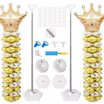 Комплект из 2 регулируемых металлических стоек для воздушных шаров для дня рождения, свадьбы, детского душа и выпускного вечера 1Set