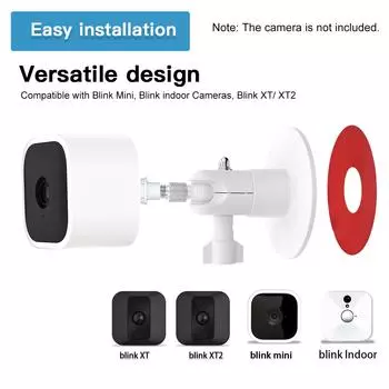 Комплект из 2 регулируемых настенных креплений, совместимых с креплением для домашней камеры Blink Mini Blink XT XT2 2 чёрный