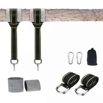 Комплект из 2 ремней для крепления гамака по 150 см со специальной сумкой для хранения для кемпинга и использования на открытом воздухе