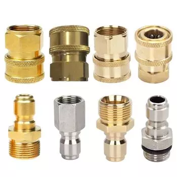 Комплект из 2 шт. 3/8 или 1/4 адаптеров для мойки высокого давления M22 14 мм 12 мм с наружной резьбой и поворотным соединением для быстрого соединения насадок 4