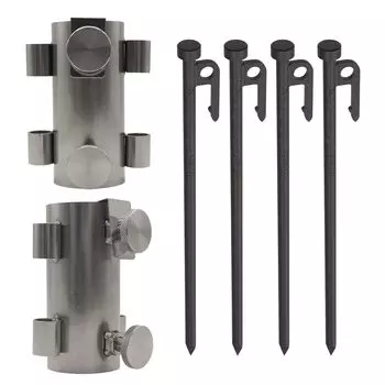 Комплект из 2 шт. для установки столбов для палаток NACETURE из нержавеющей стали 304 диаметром 40 мм для кемпинга и пикника