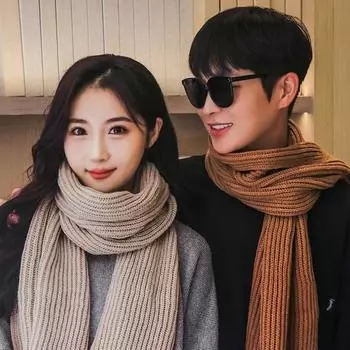 Комплект из 2 шт./комплект унисекс, зимняя шапка и шарф, толстая плюшевая утепленная шапка-бини унисекс чёрный