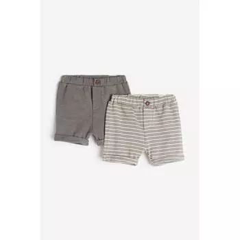 Комплект из 2 спортивных шорт H&M Светло-бежевый/Полоски