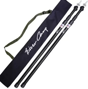 Комплект из 2 стоек для палатки Eizer Camp Outdoor, алюминиевый, легкий, 230 см, черный, зеленый, бронзовый (черный) чёрный