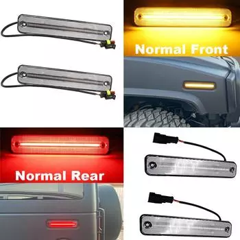 Комплект из 2 светодиодных боковых габаритных огней янтарно-красного цвета для Hummer H2 2003-2009 красный