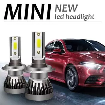 Комплект из 2 светодиодных ламп H7 для фар Mini 90 6000K 12000LM 12-32V, белые, супер яркие, противотуманные фары, лампы для автомобильных фар 12000LM&2 pcs&H7