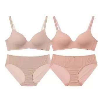 Комплект из 2 трусиков-бюстгальтеров Wonder Bra Aqua Push-up No-Wire (Бежевый + персиково-бежевый) WBW3N3940_T 85A/100