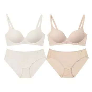 Комплект из 2 трусиков-бюстгальтеров Wonder Bra Integrated Volume Mold No-Wire (Овсянка + Бежевый) WBW3O0203_T 85C/100