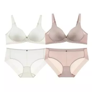 Комплект из 2 трусиков-бюстгальтеров Wonder Bra COMFY, кремовый + румяна цвета мокко WBW2P2021_T 75B/90