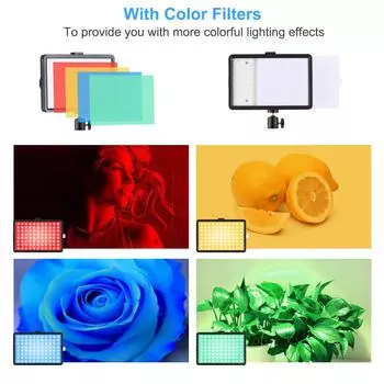 Комплект из 2 USB-светодиодных видеоламп Andoer с заполняющими лампами 3200K-5500K и регулируемой яркостью, 172 см/67,7 дюйма чёрный