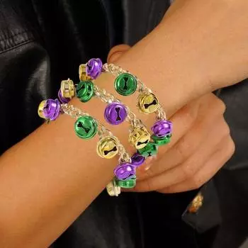 Комплект из 3 браслетов с разноцветным кулоном в виде колокольчика, регулируемая длина, удлиненная цепочка