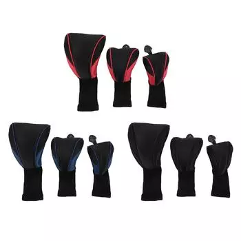 Комплект из 3 чехлов для головы клюшки Wood Club, нейлоновые дышащие защитные чехлы со сменными бирками Blue