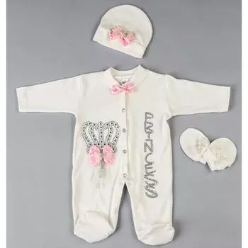 Комплект из 3-х комбинезонов Pink Princess Baby Girl