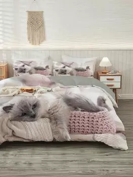 Комплект из 3-х одеял с анималистичным принтом (1 пододеяльник + 2 наволочки) Мягкий удобный комплект постельного белья для спальни, общежития 135X200cm