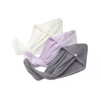 Комплект из 3-х полотенец для сухих волос из микрофибры, темно-серый + фиолетовый, 1 комплект