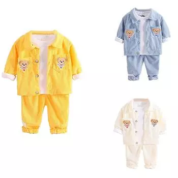 Комплект из 3-х предметов для мальчиков, весенние и детские кофты 100 бежевый