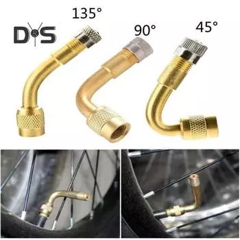 Комплект из 3 латунных удлинителей для вентилей шин, 3 угла (45/90/135 градусов) Надувной адаптер для насадки для автомобиля, мотоцикла, велосипеда, скутера, простая установка клапана шины 3pcs жёлтый