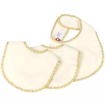 Комплект из 3 нагрудников для младенцев Bloom Imabari, чехол для упаковки, хлопок, детский, сделано в Японии, выкройка, подходит для ношения на 100% (Цветочная слоновая кость)