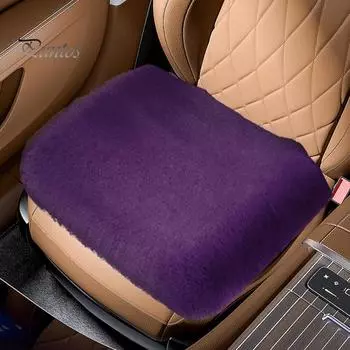 Комплект из 3 плюшевых подушек для автомобильных сидений, теплые нескользящие чехлы из искусственного меха для передних и задних сидений, универсальная подушка для автомобильных сидений фиолетовый