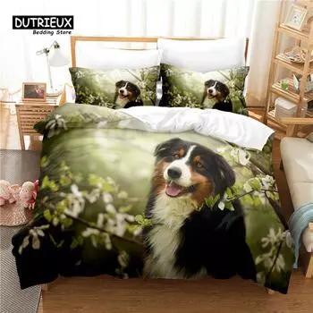 Комплект из 3 пододеяльников, красивый комплект постельного белья для собак, мягкий, удобный, дышащий пододеяльник, для декора спальни и гостевой комнаты EU single(135x200cm)