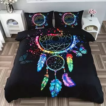 Комплект из 3 пододеяльников с принтом «Ловец снов», мягкие и удобные постельные принадлежности для спальни, гостевой комнаты, 1 пододеяльник и 2 наволочки 135X200cm 3PCS