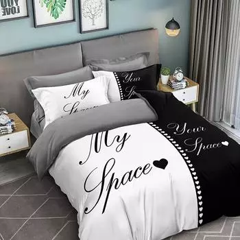 Комплект из 3 пододеяльников с рисунком игрового контроллера черного цвета (1 чехол для дуэта + 2 наволочки), Одеяло с начесом из химического волокна 135X200cm