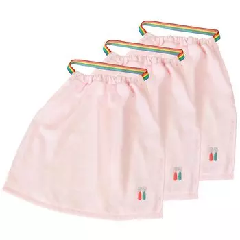 Комплект из 3 полотенец-фартуков Bloom, детский фартук Oriko Towel, сделано в Японии, сделано в Senshu, в комплект входит вышитая детская бирка с именем (Столовые приборы розовые)