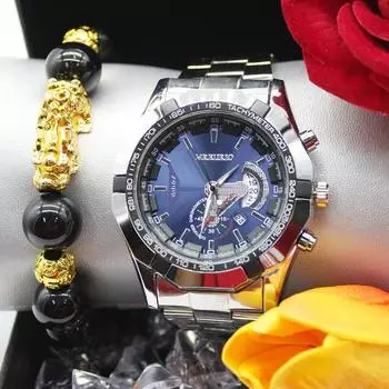 Комплект из 3 предметов, браслет из нержавеющей стали, мужские спортивные часы, новые часы для мужчин, механические, для мужчин, для бизнеса, для путешествий на свежем воздухе