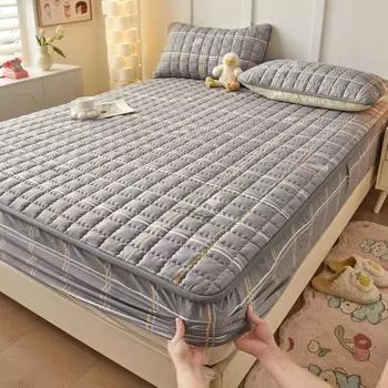 Комплект из 3 предметов, милый стеганый наматрасник, мягкий, приятный для кожи простыня с принтом, 1 наматрасник + 2 наволочки 3pcs set80x190x30cm