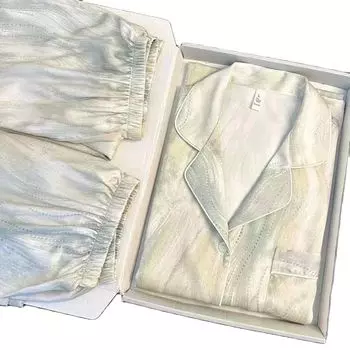 Комплект из 3 предметов, ночная одежда для женщин, летняя новая повседневная пижама с коротким рукавом в полоску из искусственного шелка для женщин, роскошный пижамный комплект M