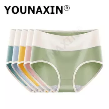 Комплект из 3 предметов, женские трусы, утягивающее нижнее белье, хлопковые трусы, антибактериальные, женские, со средней талией, однотонные, дышащие, разноцветные трусики L XL 2XL L
