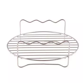 Комплект из 3 решеток для фритюрницы с шампуром, держатель из нержавеющей стали, двухслойный противень для гриля, сменные кухонные принадлежности для барбекю