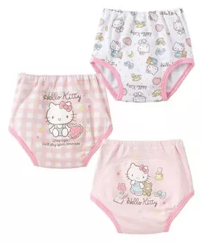 Комплект из 3 штанов Sanrio Training Pants Pink 90 [Nissen] 3 слоя (девочки) (Привет Китти/Мой Мело) (Привет Китти)
